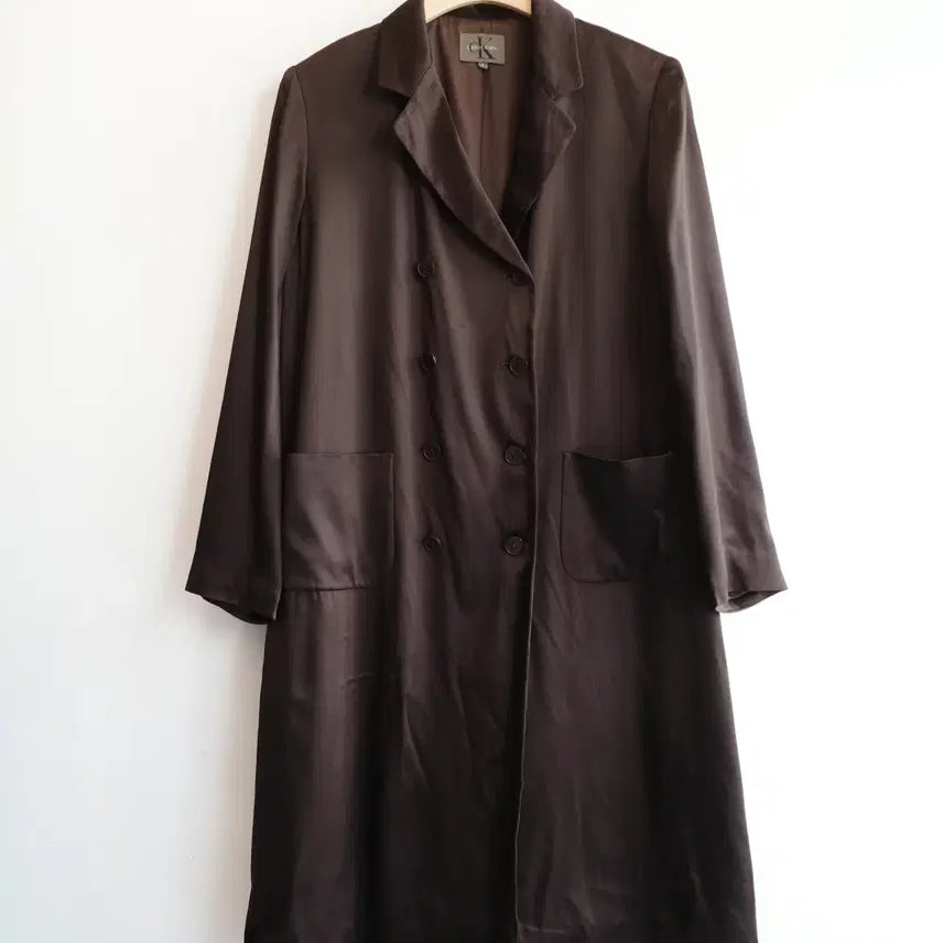 [BUNJANG] Calvin Klein Double-Breasted Long Coat / Calvin Klein 켈빈 클라인 더블 코트