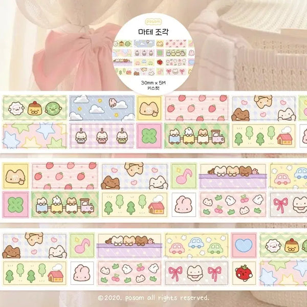 [BUNJANG] Posom Die-Cut Washi Tape Stickers / 포솜 마테조각 키스컷띵 마테띵