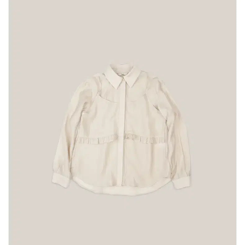 [BUNJANG] Auro Ruffle Bustier Blouse [Beige] / 아우로 RUFFLE BUSTIER BLOUSE [ BEIGE ]