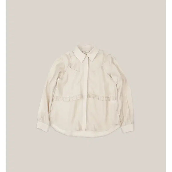 [BUNJANG] Auro Ruffle Bustier Blouse [Beige] / 아우로 RUFFLE BUSTIER BLOUSE [ BEIGE ]
