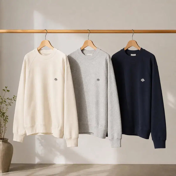 [BUNJANG] DANTON Sweatshirt Ivory/Gray/Charcoal Navy / 신상)단톤 맨투맨 아이보리/그레이/차콜네이비