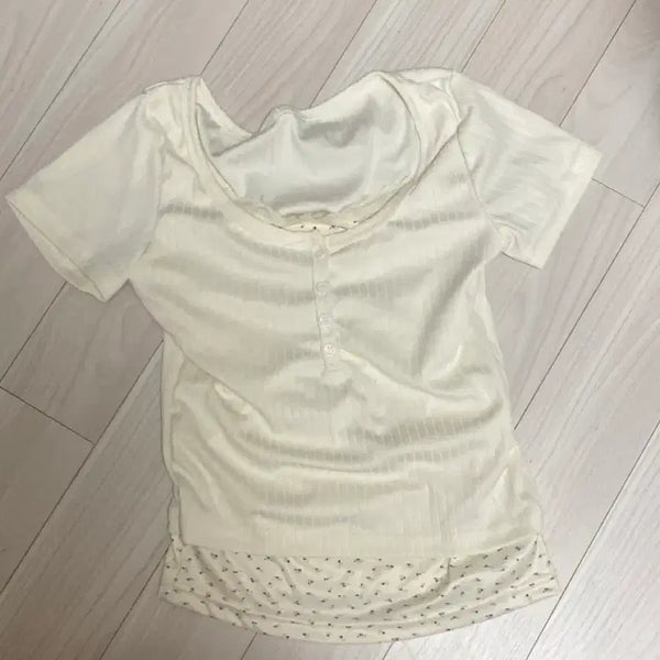 [BUNJANG] Ivory Short Sleeve Shirt / 아이보리 반팔 셔츠