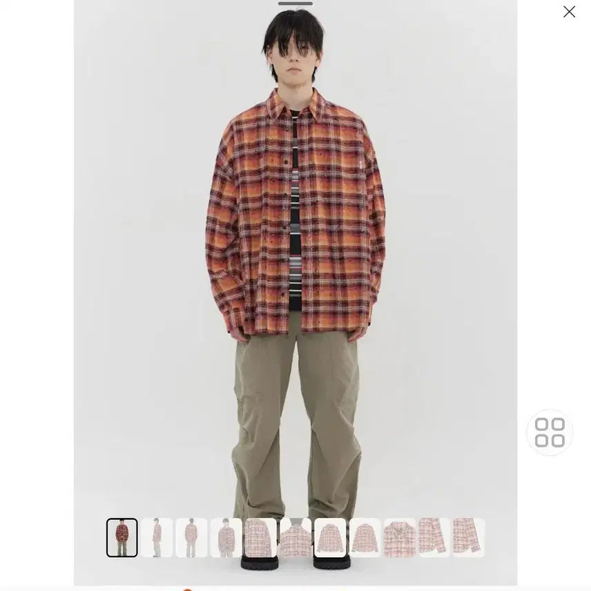 [BUNJANG] Juun.J Distressed Check Shirt Size 46 / 준지 디스트레스드 셔츠 46