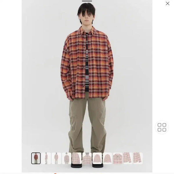 [BUNJANG] Juun.J Distressed Check Shirt Size 46 / 준지 디스트레스드 셔츠 46