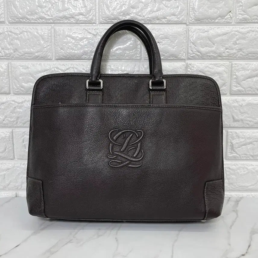 [BUNJANG] Louis Quatorze Brown Leather Briefcase Tote Bag / [정품] 루이까또즈 브라운 가죽 서류가방 토트백