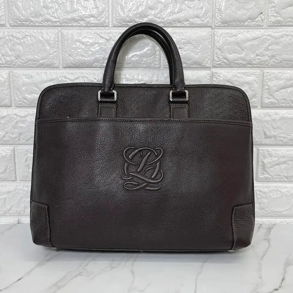 [BUNJANG] Louis Quatorze Brown Leather Briefcase Tote Bag / [정품] 루이까또즈 브라운 가죽 서류가방 토트백