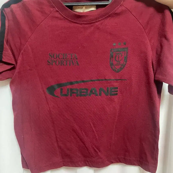 [BUNJANG] Burgundy Short-Sleeve T-Shirt / 버건디 반팔