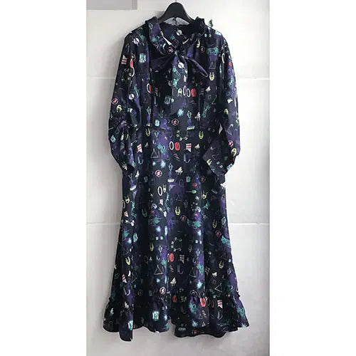 [BUNJANG] Korean Patterned Dress Spring/Autumn 10-Sleeve / 고급 국산 패턴 원피스 -66.77/새거수준
