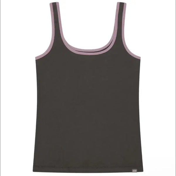 [BUNJANG] COYSEIO Two-Tone Sleeveless Top Charcoal M / COYSEIO 코이세이오 038 투톤 슬리브리스 차콜 M사이즈