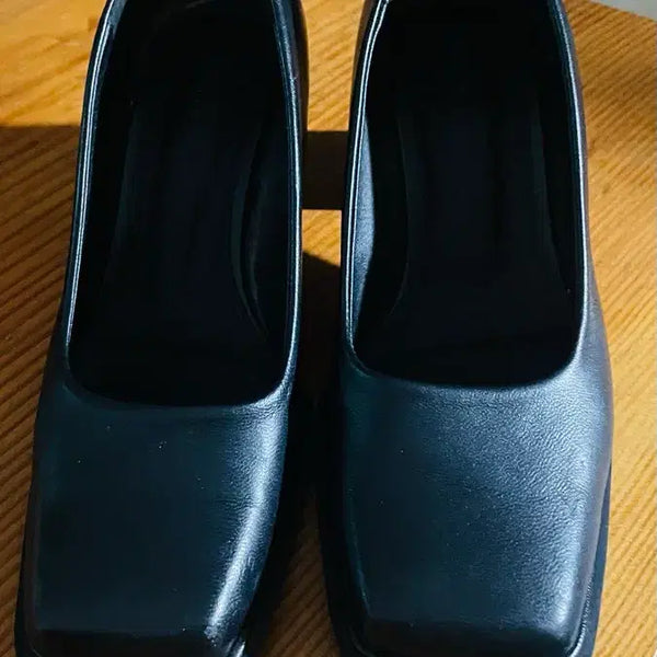 [BUNJANG] G Studio Low Heel Square Pumps - Black / 스퀘어 굽 낮은 펌프스