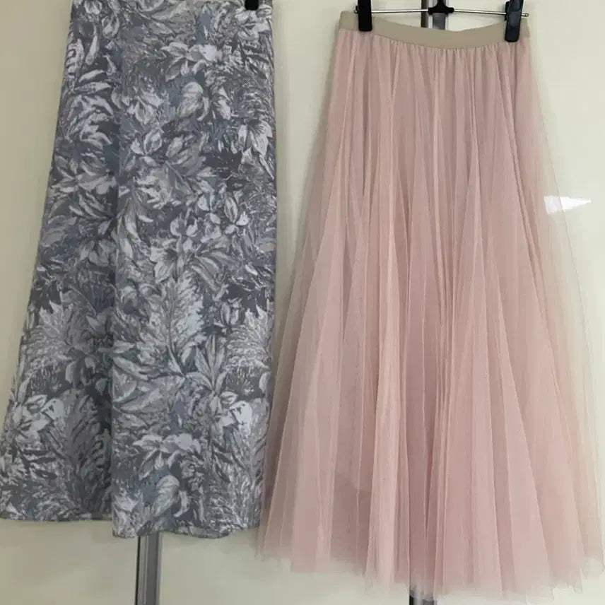 [BUNJANG] 2-Piece Set Pleated Maxi Skirt / 개당) 롱스커트 샤 스커트