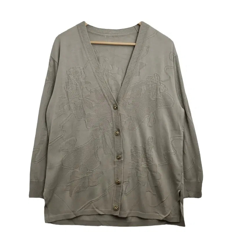 [BUNJANG] Vintage Beige Long Cardigan / JPN 베이지 롱가디건 [F] 빈티지 구제 레트로
