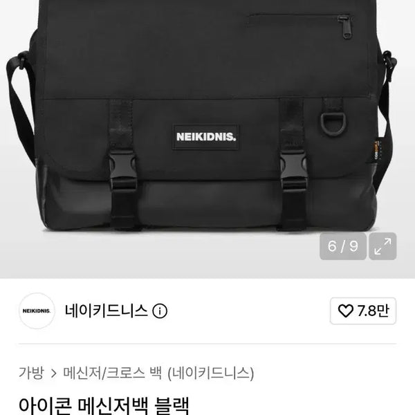 [BUNJANG] Nakedness Icon Messenger Bag Black / 네이키드니스 아이콘 메신저백 블랙