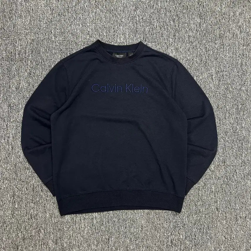 [BUNJANG] Calvin Klein Navy Logo Sweatshirt L / 캘빈클라인 네이비 로고 맨투맨 L