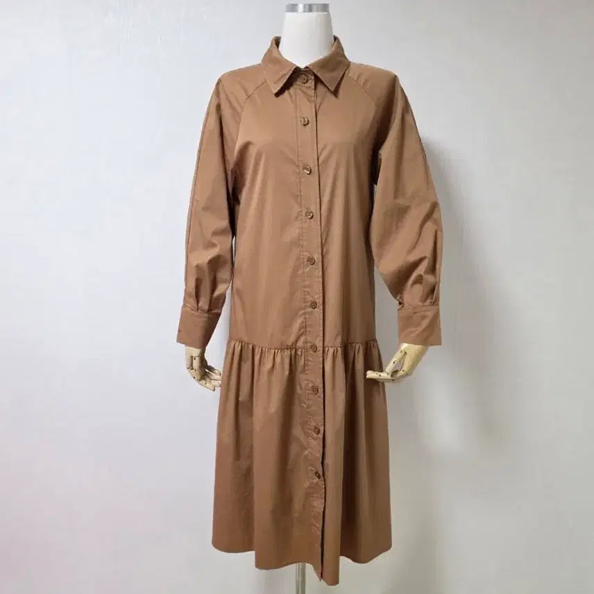 [BUNJANG] Max Studio Shirt Style Long Dress / 막스튜디오 셔츠형 산뜻한 롱원피스 S