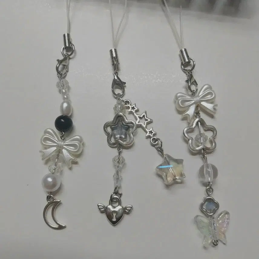 [BUNJANG] Silver Bead Charm Keychain / 실버 비즈키링