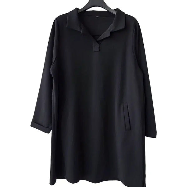 [BUNJANG] Black Collar Long Sleeve T-Shirt / L/ 블랙 카라 롱 긴팔 티셔츠