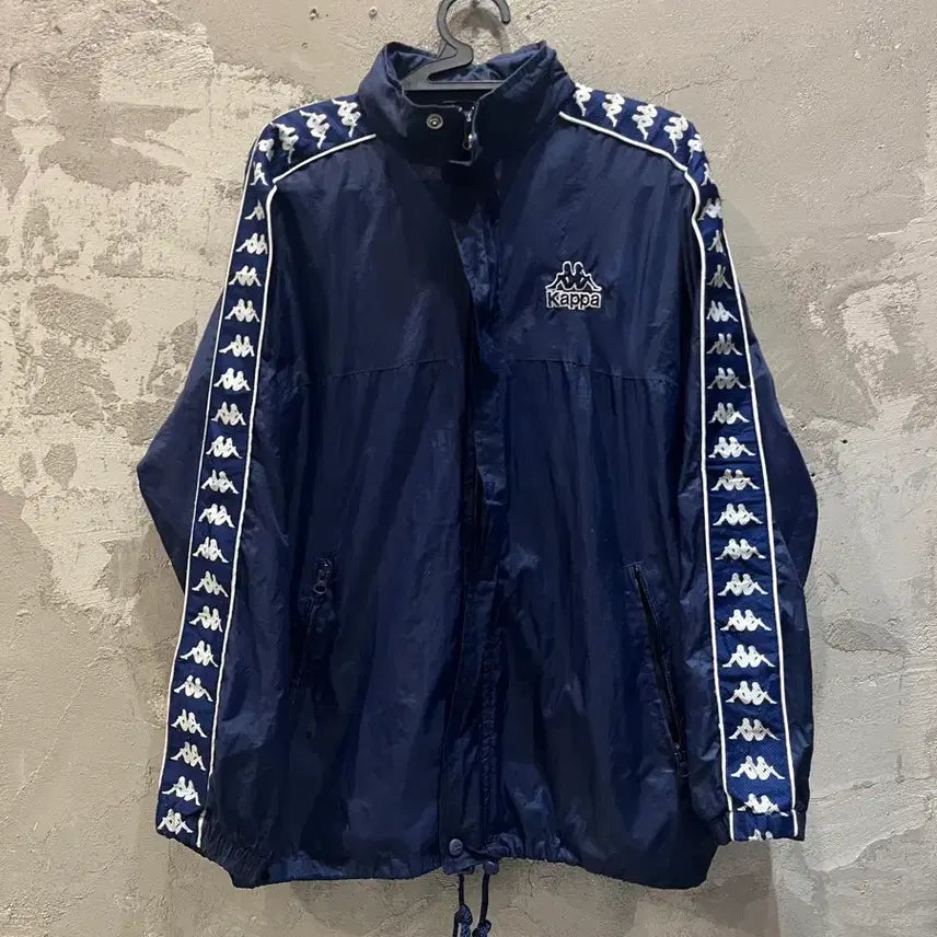 [BUNJANG] Kappa Sideline Old School Windbreaker Navy (M) / (M)카파 사이드라인 올드스쿨 바람막이