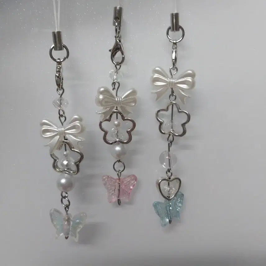 [BUNJANG] Butterfly Charm Beaded Keychain / 나비 키링