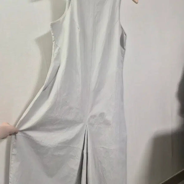 [BUNJANG] Sleeveless Maxi Dress - Light Gray / (고퀄) 롱원피스 연그레이 절개라인 핀턱트임 나시원피스