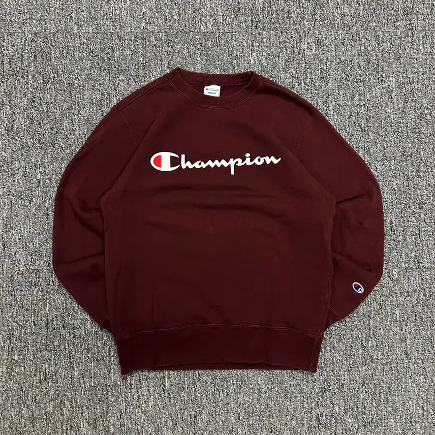 [BUNJANG] Champion Burgundy Big Logo Sweatshirt M / 챔피온 버건디 빅로고 맨투맨 M