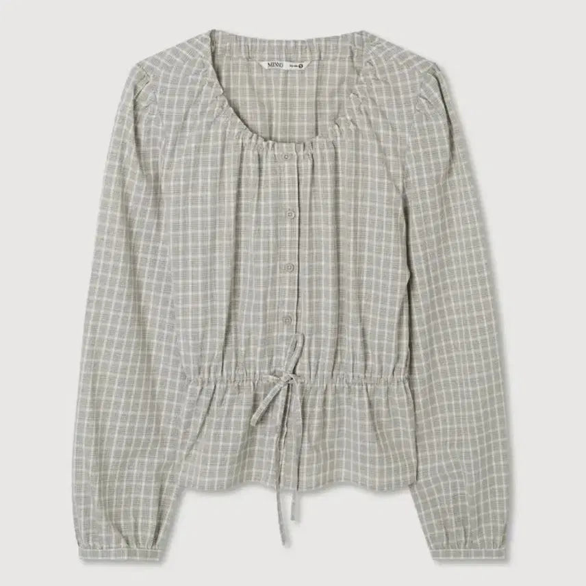 [BUNJANG] Mixxo Checked Shirring Blouse S / (새상품)미쏘 체크 셔링 블라우스 s