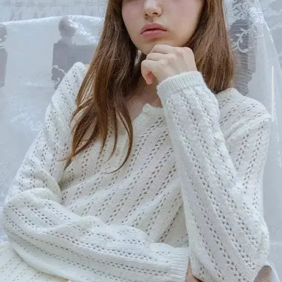 [BUNJANG] Letter From Moon Blake Wool Knit Dress Ivory / 레터프롬문 블레이크 울니트 원피스 아이보리