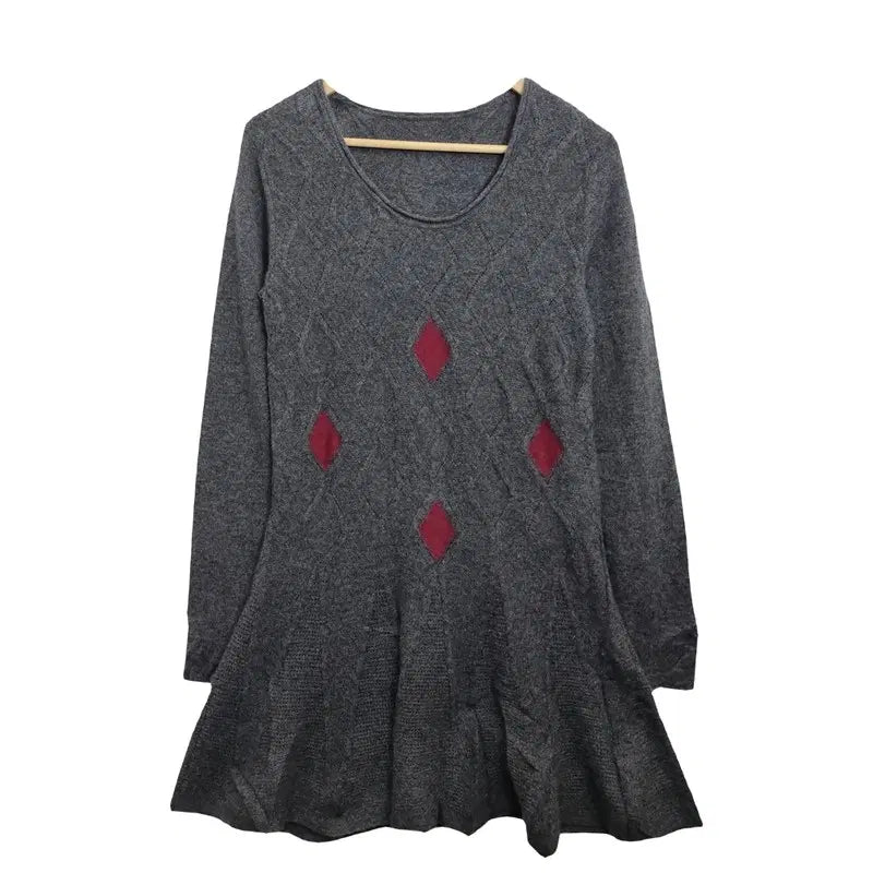 [BUNJANG] Grey Wool 100% Knit Mini Dress / JPN 그레이 니트 미니원피스 [38] 울 100% 원피스