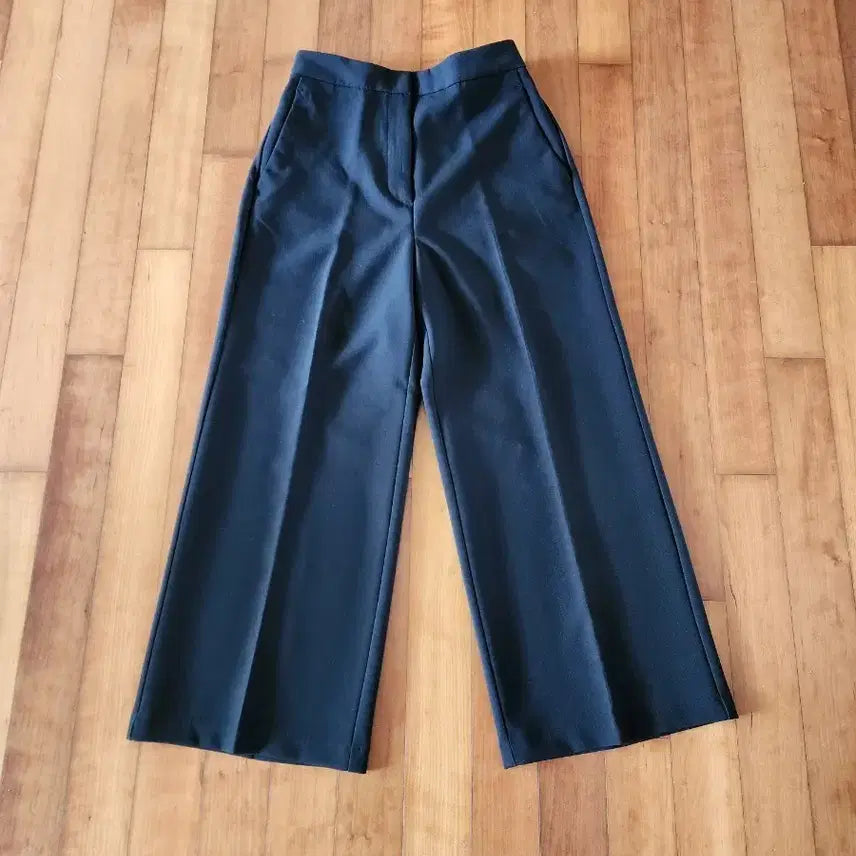 [BUNJANG] ZARA Black Wide Leg Slacks (S) / 자라 블랙 와이드 슬랙스 (S)