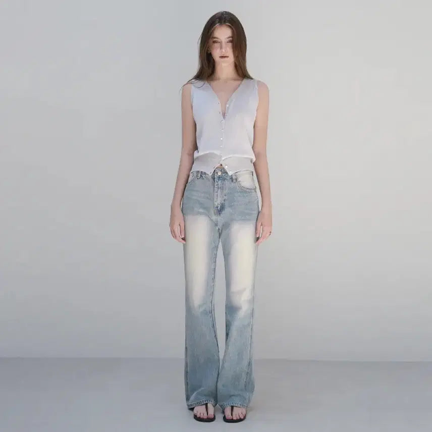 [BUNJANG] Prep For The Vertical Cigarette Denim Light Blue S / 프렙포더 버티컬 시가렛 데님 라이트블루 S