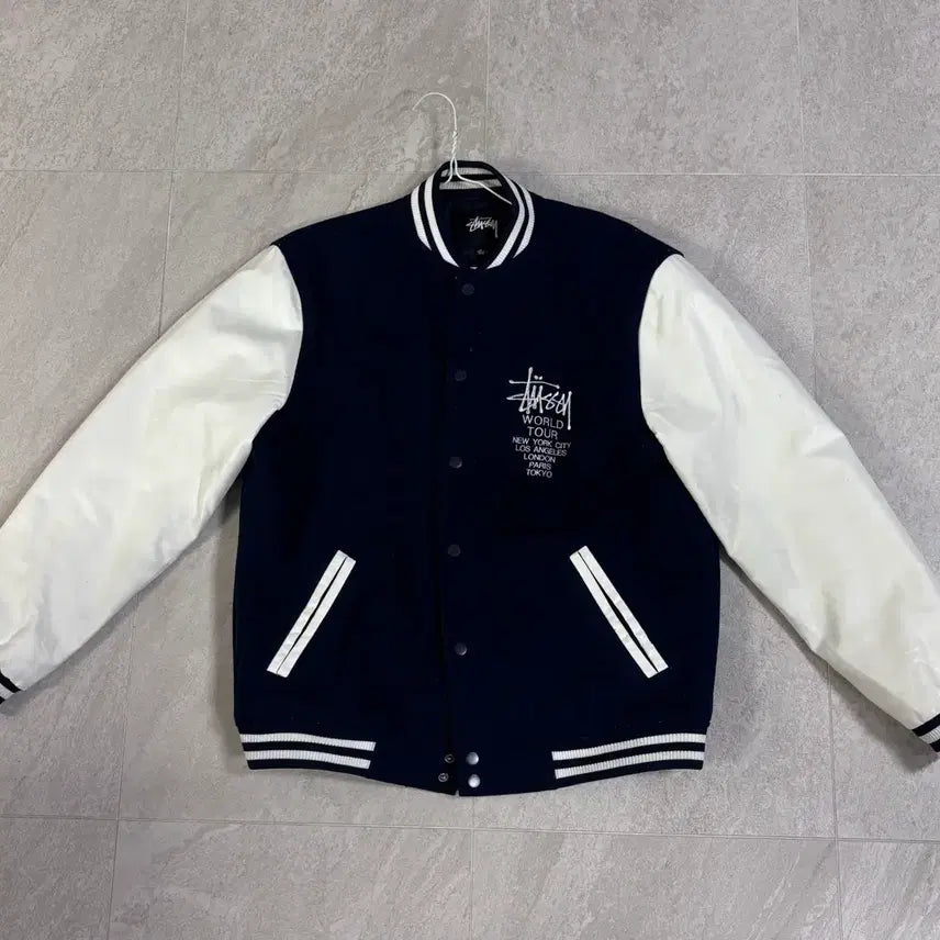 [BUNJANG] Stussy Varsity Jacket Navy M / STUSSY 스투시 바시티 자켓[M] 네이비
