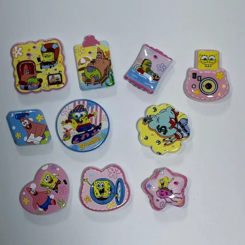 [BUNJANG] SpongeBob SquarePants "Cutie" Charm Set / 스폰지밥 비즈 팬던트 세트