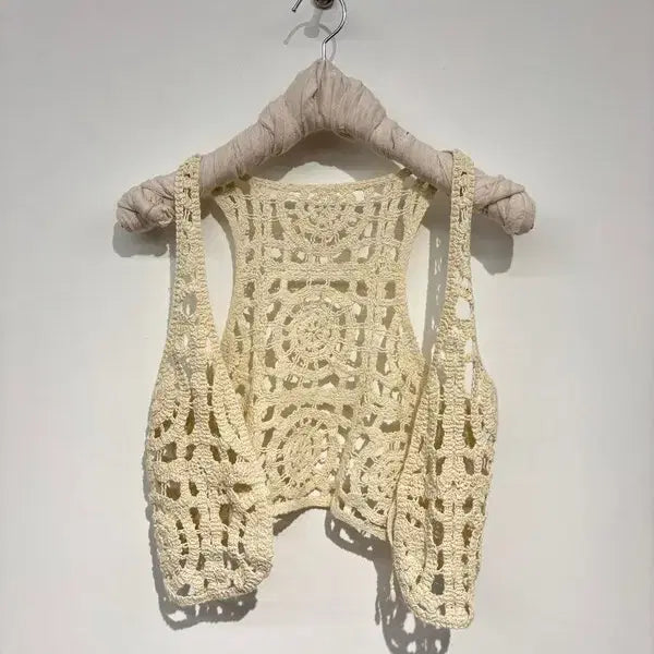 [BUNJANG] JPN Crochet Knit Vest / JPN 크로셰 니트 베스트 J1024