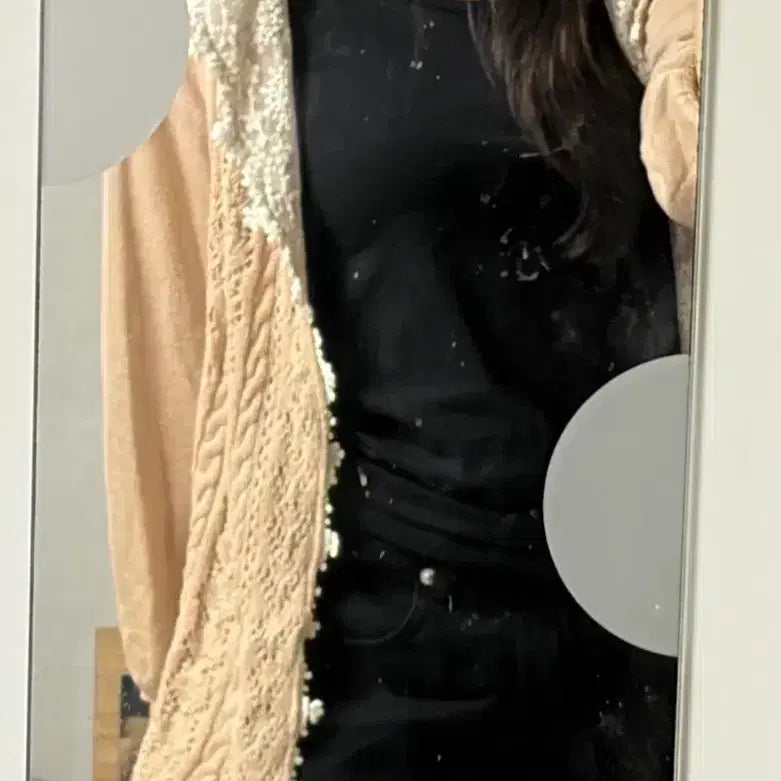[BUNJANG] Earth Pink Lace Hooded Cardigan / earth 핑크 레이스 후드 가디건(모리걸)