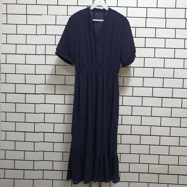 [BUNJANG] Half-Sleeve Long Dress / 노-90 반팔 롱원피스