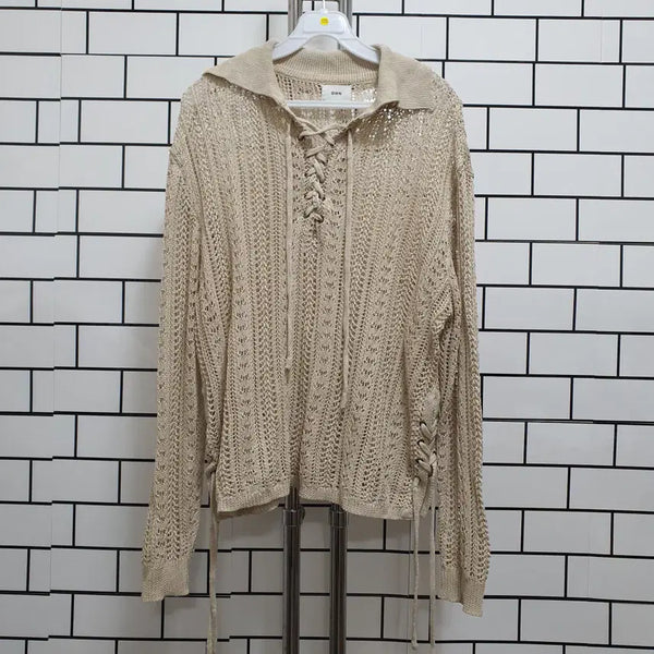 [BUNJANG] Women's Knit T-Shirt with Collar / 노-105 카라 니트 티셔츠