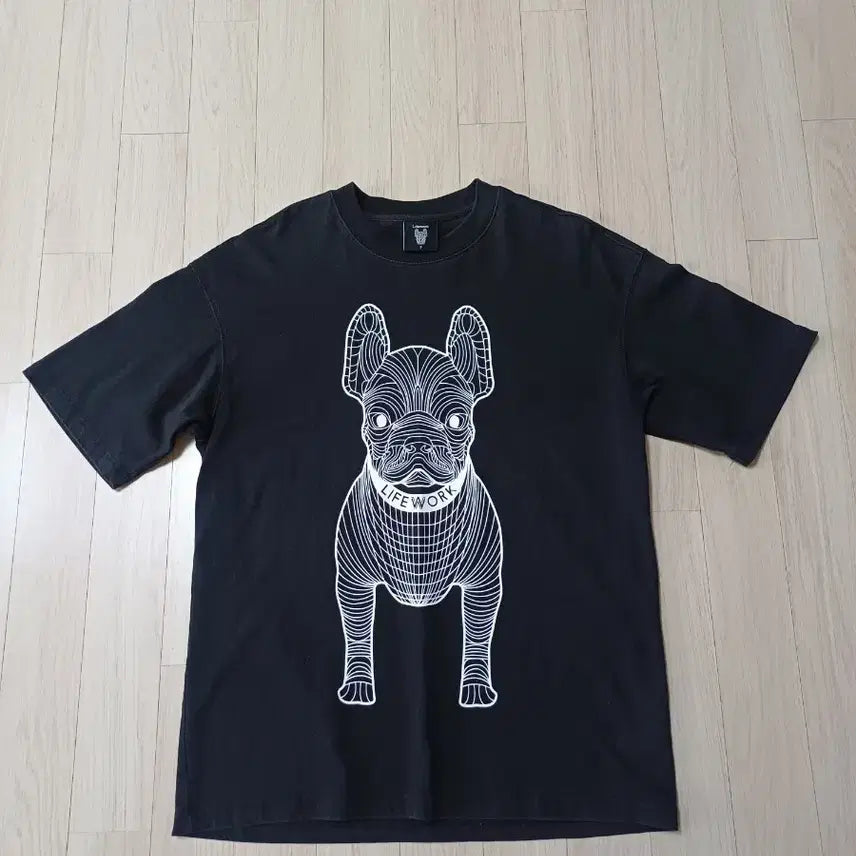 [BUNJANG] LifeWork Bulldog T-shirt Black / 라이프워크 불독 반팔티 블랙