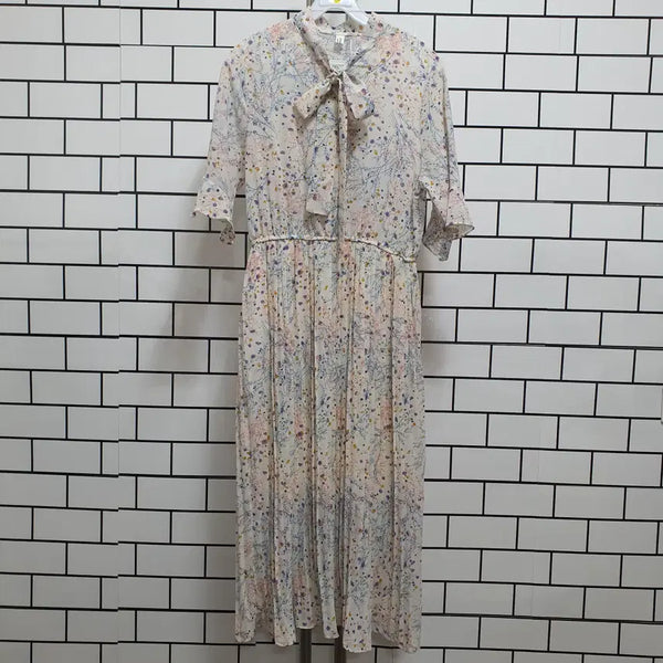 [BUNJANG] Chiffon Short-Sleeve Dress / 노-124 반팔 쉬폰 원피스