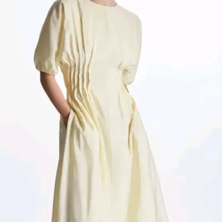 [BUNJANG] COS Gathered Dress Ivory Modal Blend / 2022.코스)개더드 원피스