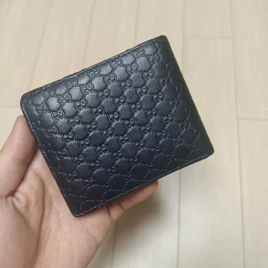 [BUNJANG] Gucci Micro Guccissima Leather Bifold Wallet Black / (정품)구찌 마이크로시마 반지갑 블랙