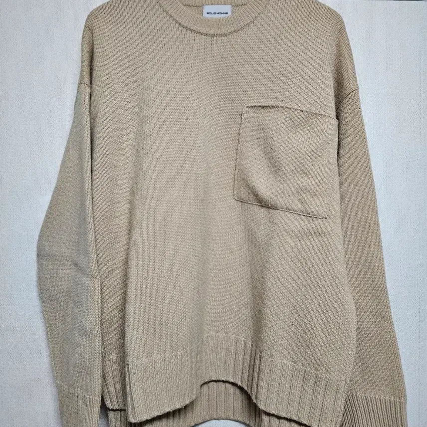 [BUNJANG] Solid Homme Beige Panel Knitwear / 솔리드옴므 베이지 절개 니트 판매합니다