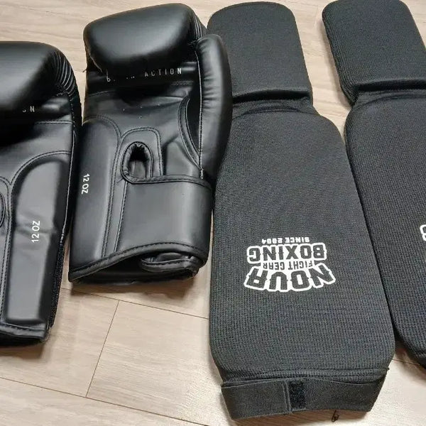 [BUNJANG] Nova Boxing Gloves (12oz) & Shin Guards Set / nova 노바 복싱 글러브 12oz & 정강이 보호대 세트