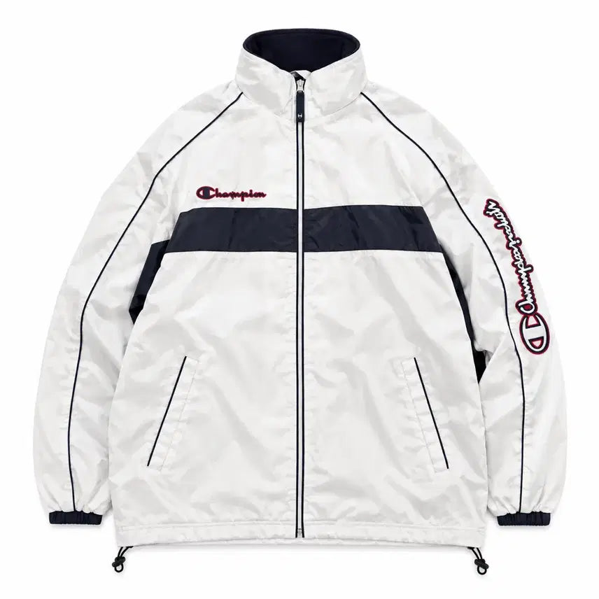 [BUNJANG] Champion Colorblock Windbreaker Jacket / 챔피온 바람막이 흰색 네이비 배색