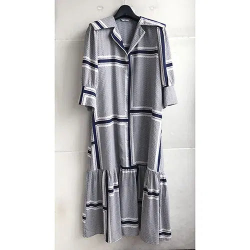 [BUNJANG] Franco Navy Pattern Summer Dress - Size 77 / 프랑코- 77/새거수준