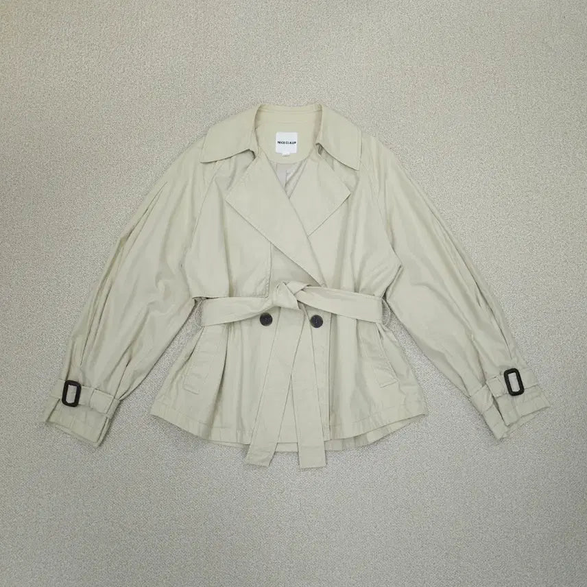 [BUNJANG] Nice Claup Women's Belted Short Trench Jacket / (88-98-165)나이스클랍 여성 긴팔 숏 벨티드 트렌치 자켓