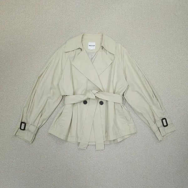 [BUNJANG] Nice Claup Women's Belted Short Trench Jacket / (88-98-165)나이스클랍 여성 긴팔 숏 벨티드 트렌치 자켓