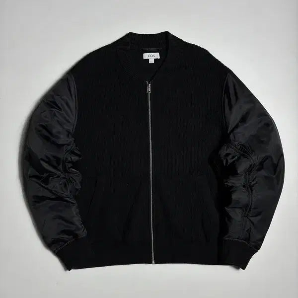 [BUNJANG] COS Black Panel Merino Wool Bomber Jacket / 코스 COS 블랙 패널 메리노 울 보머 자켓 ON1031