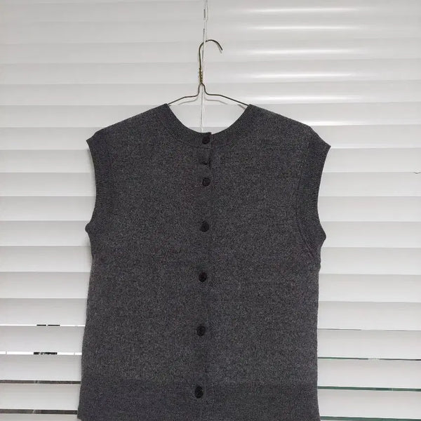 [BUNJANG] Hazzys H Logo Vest / 헤지스 22년 H로고하단 조끼 베스트 뒷단추 모100%