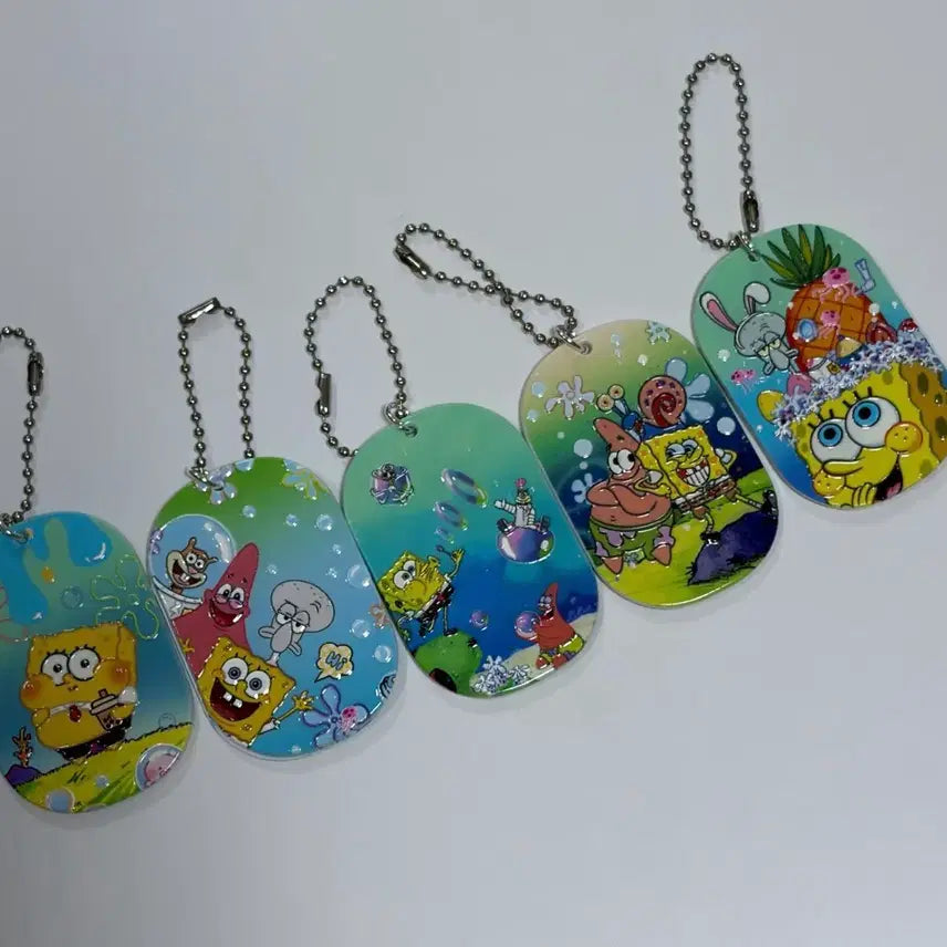 [BUNJANG] SpongeBob Pendant Keyring Set / 스폰지밥 팬던트 키링 세트