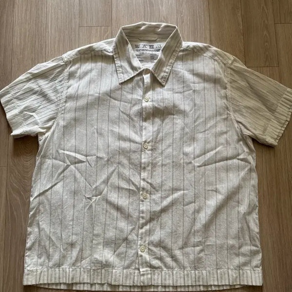 [BUNJANG] MFPEN Holiday Shirt Light Brown Stripe / mfpen 반팔셔츠